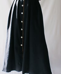 【Seek an nur】Euro Black Button Down Skirt
