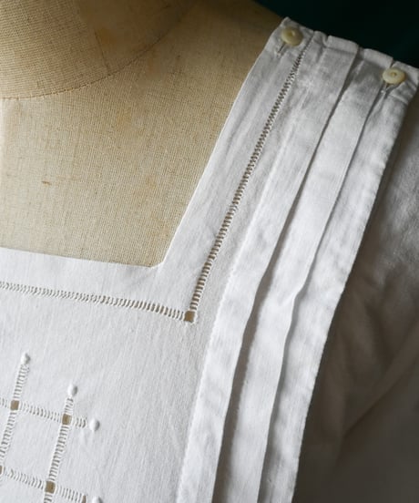 【Seek an nur】⁡1900~20's Drawn Work Night Dress