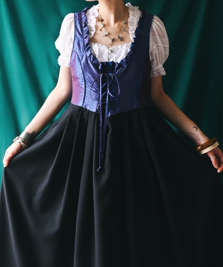 【Seek an nur】Tyrolean Metallic Black Dirndl Dress