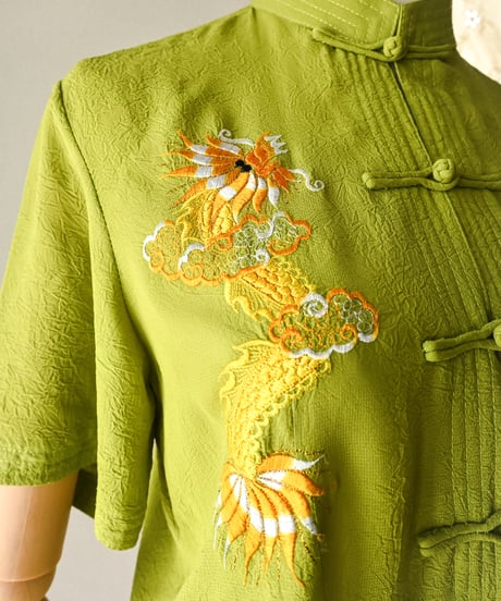 【curoam】Embroidered china blouse