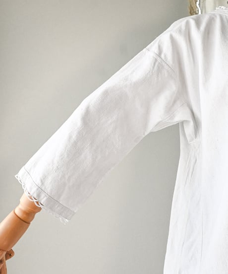 【Seek an nur】1890-1910's French antique linen smock