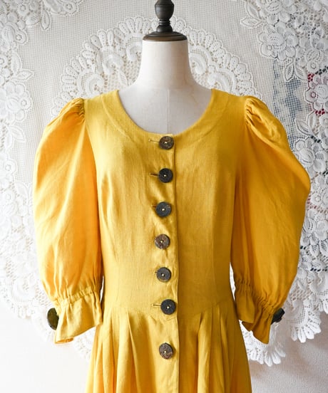 【tiny yearn】Tyrolean Linen Puff Dirndl Dress