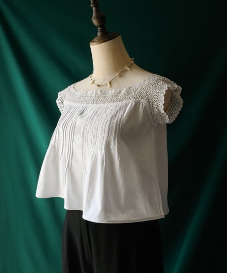 【Seek an nur】French Antique Cotton Night Blouse