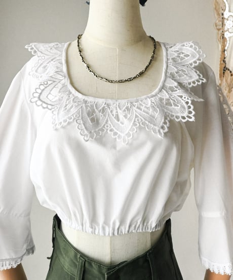 【Seek an nur】Euro cropped lace dirndl blouse