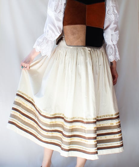 【Seek an nur】Euro Ribbon Cotton Wrap Skirt