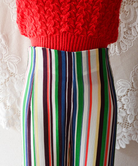 【tiny yearn】Mulch Stripe Sheer Wide Pants