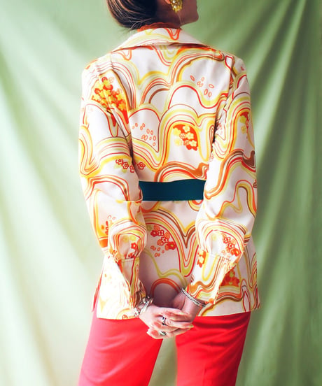 【tiny yearn】1970's Vintage Euro Art Flower Blouse