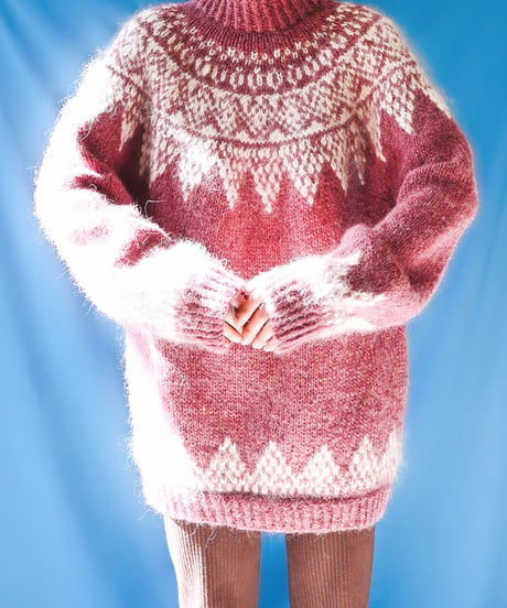 【tiny yearn】Nordic Hand Knit Over Sweater