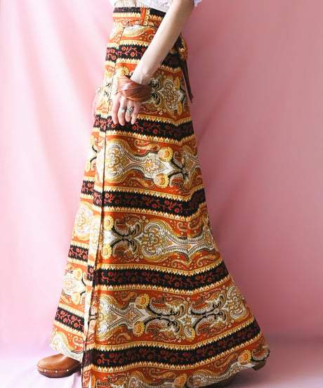 【tiny yearn】Euro Batik Wrap Maxi Skirt