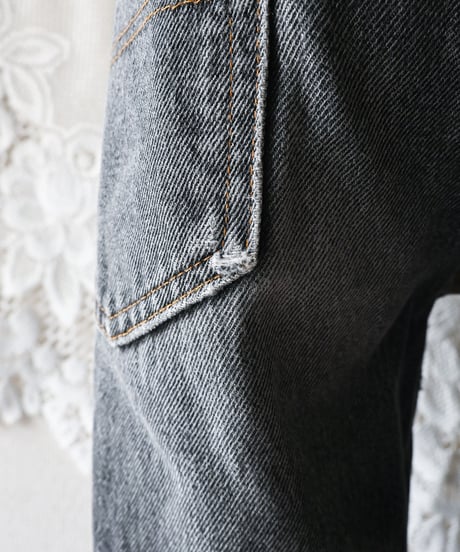 【Seek an nur】Black Flare Denim Pants