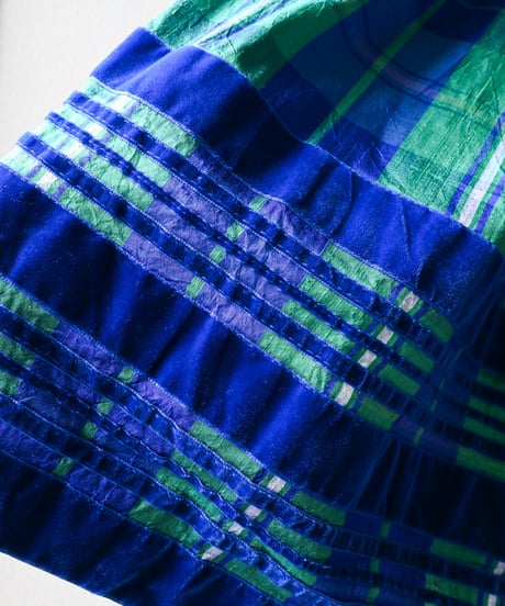 【tiny yearn】German Check Silk Flare Skirt