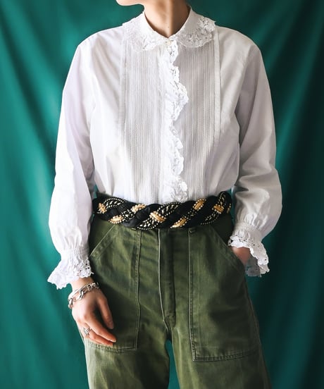 【Seek an nur】French Antique Cotton Night Blouse