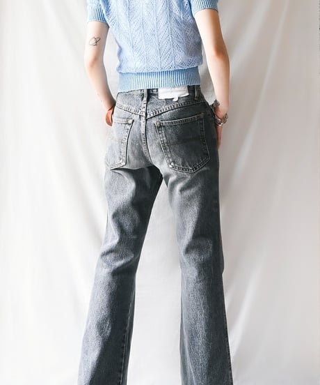 【Seek an nur】Black Flare Denim Pants