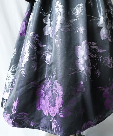 【Seek an nur】Euro Floral Satin Skirt