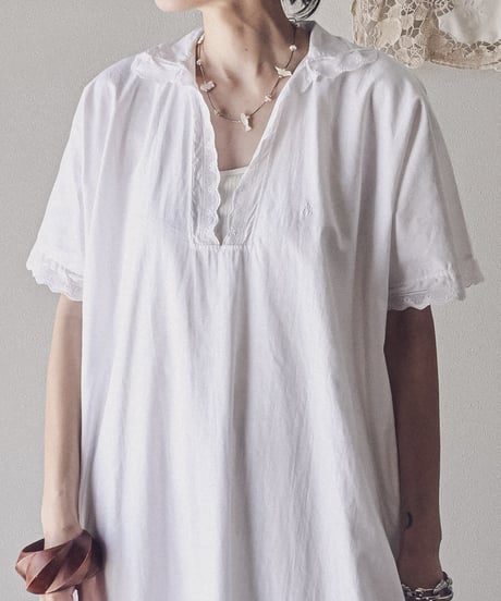 【Seek an nur】1900-20's antique night shirt gown