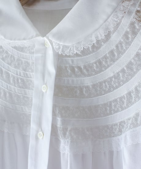 【Seek an nur】Euro Round Lace Night Shirt Dress