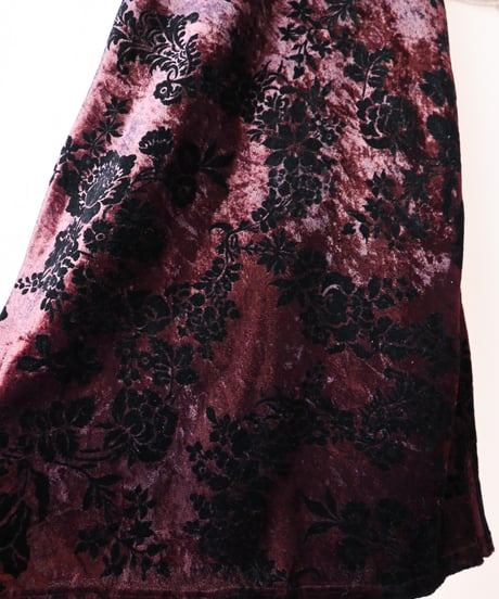 【Seek an nur】France Flocked Velour Chinese Dress