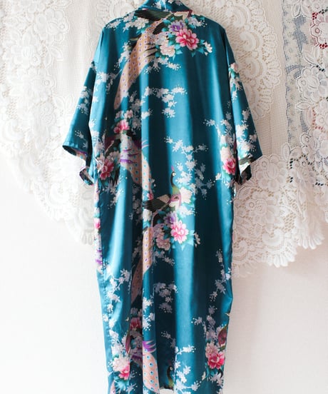 【tiny yearn】Vintage Printed Satin Chinese Long Gown