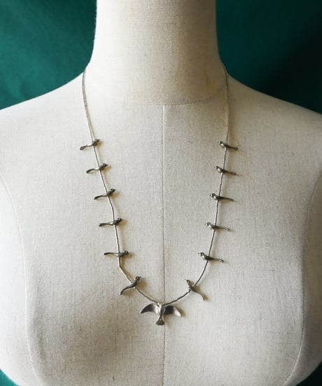 〈Accessory〉Native American Silver Fetish Bird Necklace