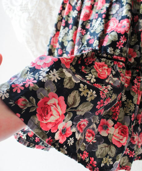 【Seek an nur】German Floral Tiered Maxi Skirt