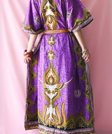 【tiny yearn】African Batik Boubou Maxi Dress