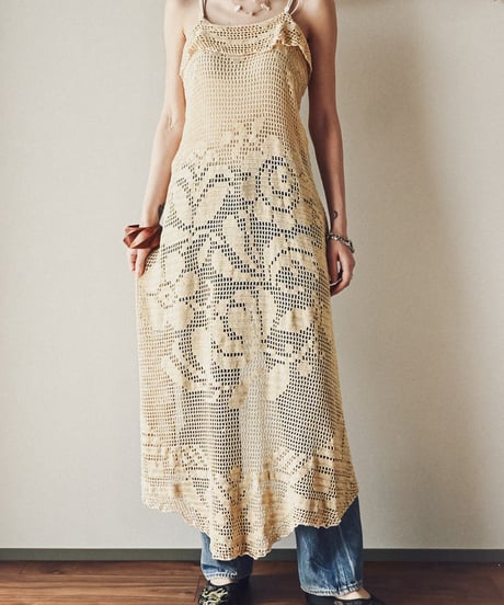 【Seek an nur】Vintage crochet cami dress