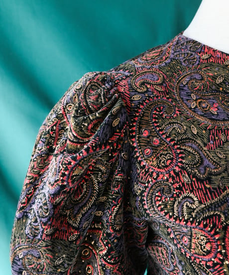 【Seek an nur】Italy Paisley Velours Puff Jacket