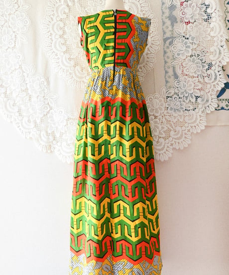 【tiny yearn】African Batik Maxi Dress