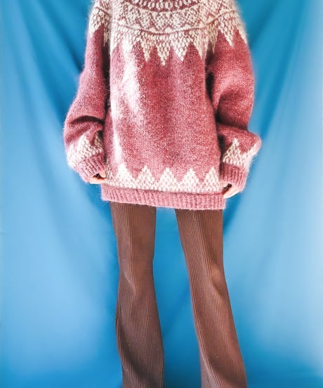 【tiny yearn】Nordic Hand Knit Over Sweater