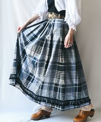 【Seek an nur】Euro Check Metallic Flare Skirt