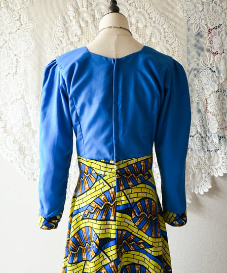 【tiny yearn】African Batik Flare Maxi Dress