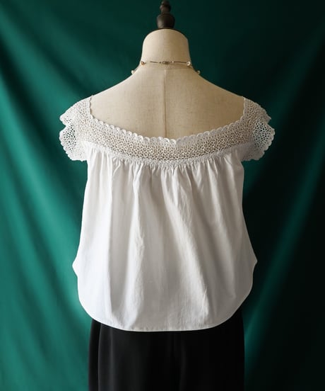 【Seek an nur】French Antique Cotton Night Blouse