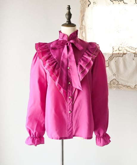 【Seek an nur】Euro Frill Bowtie Blouse
