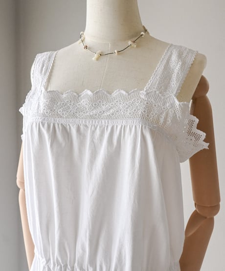 【Seek an nur】1900-20's antique cotton night dress