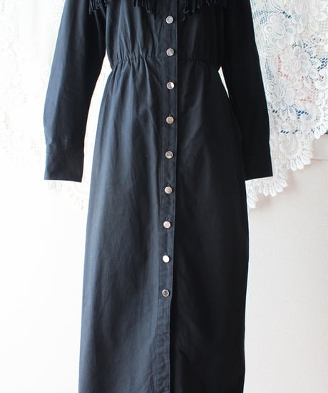 【tiny yearn】Painting Fringe Western Shirt Dress