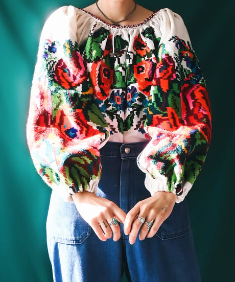 【Seek an nur】Romanian Vintage Embroidered Blouse
