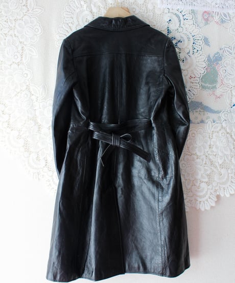 【Seek an nur】Black Mongolia Leather Long Coat