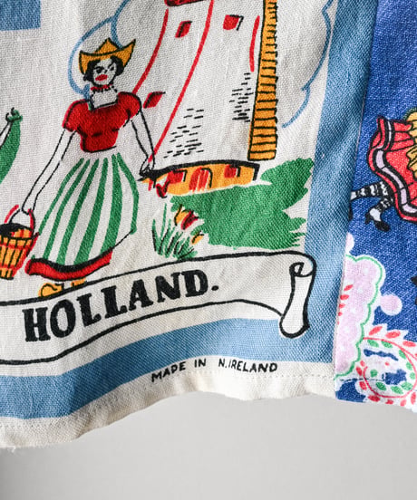 【curoam】Vintage tea towel patchwork shirt