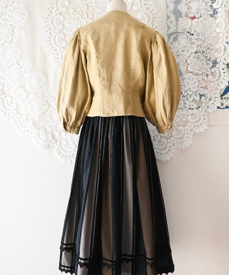 【Seek an nur】Euro Stripe Flare Skirt