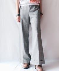 【Seek an nur】USA Glen Check Flare Slacks Pants