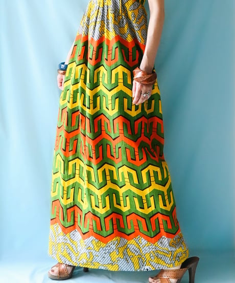 【tiny yearn】African Batik Maxi Dress