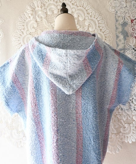 【tiny yearn】Pink Stripe Mexican Parker Vest