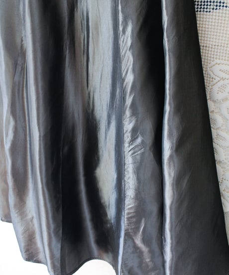 【tiny yeran】Metallic Gray Flare Long Skirt