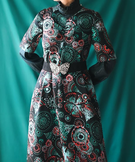 【Seek an nur】1970's Euro Art Maxi Dress