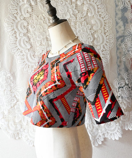 【tiny yearn】African Batik Cropped Tops