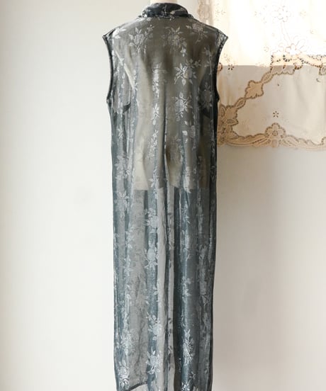 【Seek an nur】floral metallic sheer gown
