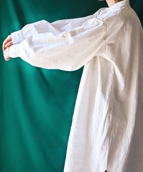 【Seek an nur】1890-1920's French Antique Linen Smock