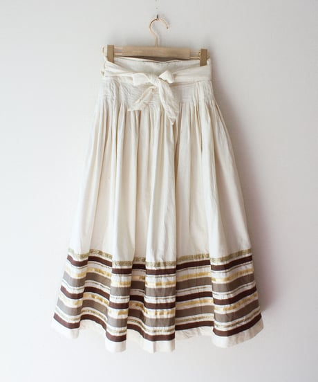 【Seek an nur】Euro Ribbon Cotton Wrap Skirt