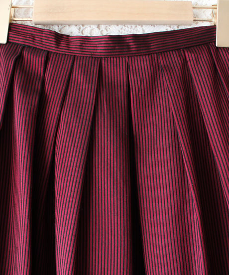 【Seek an nur】Austrian Stripe Flare Long Skirt