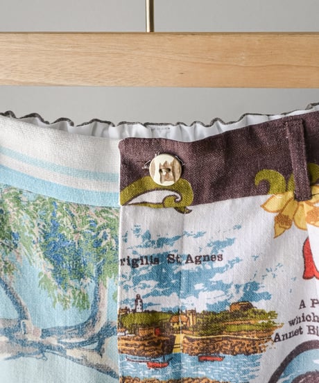 【curoam】Vintage tea towel patchwork pants